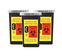 BAMTTOO 3pcs Needle Disposal Box Containers Tattoo Disposal Collector Sharps Container Waste Boxes for Tattoo Supplies and Equipment (Black)