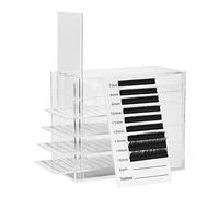 BAMTTOO 5 Layers Acrylic Clear False Eyelash Organizer Case Eyelashes Display Boxes Cosmetic Makeup Storage Box for Grafting Lash Extension