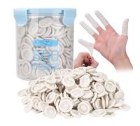 BAMTTOO Disposable Latex Finger Cots Anti Static Rubber Fingertips Protective Finger cots for Electronic Repair Handmade Apply Tattoo Supply Eyebrow Accessories (300pcs Finger Cots+1pc Storage Box)