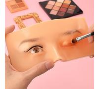 BAMTTOO Práctica de maquillaje facial de silicona para la cara, ojos, formación permanente de maquillaje cosmético para artistas de maquillaje y principiantes con brochas de maquillaje (tipo 3)