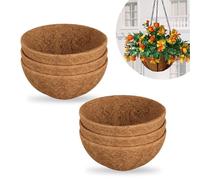 Bamworld Esteras de Fibra de Coco Natural para Macetas Colgantes, Forro de Coco, Recambio de Coco, Cesta Colgante para Jardín, Macetas de Interior y Exterior, Marrón 30×30×15 cm 6 Piezas
