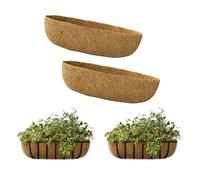 Bamworld Forros de Fibra de Coco ovales preformados para macetas Colgantes, cestas Colgantes y jardineras de Ventana, marrón, 26 Pulgadas de diámetro y 5,9 Pulgadas de Profundidad, 2 Unidades