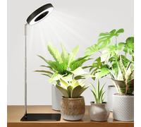 Bamworld luz crecimiento plantas interior LED espectro completo 8W con base luces de crecimiento para plantas anillo altura ajustable escritorio grow light luz para plantas interior