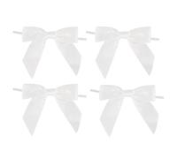 Bamyli 50 lazos blancos para regalo, autoadhesivos, cinta de raso blanca, decoración para envolver regalos, bodas, Navidad