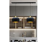 bamyum 2 Luces Kreis Lámpara de Cocina, Lámpara Techo Colgante Vintage, Lámpara de Techo con Pantallas de 30 cm y Lámpara de Isla de Cocina de Metal de Lámparas de Techo Negro