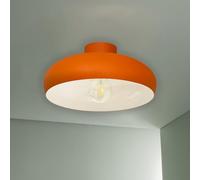 bamyum Androa Plafón Iluminación 40 cm Decorativa Iluminación Retro Vintage Lámpara de Techo de Metal Lámpara Vintage Lámpara de Luz de metal Lámpara de Mesa de Comedor Naranja-Blanco