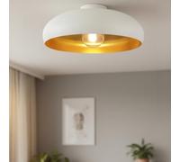 bamyum Androa Plafón Iluminación 40 cm Decorativa Iluminación Retro Vintage Lámpara de Techo de Metal Lámpara Vintage Lámpara de Luz de metal Lámpara de Mesa de Comedor Blanco-Oro