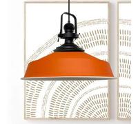 bamyum Asletl Antiguo Lampara Techo Colgante Metal 40 cm, Lamparas Cocina, Lampara Techo Dormitorio E27, Comedo, Salon, Lamparas Mesa Comedor para Niños y Adultas, Lámpara Colgante de Cocina Naranja