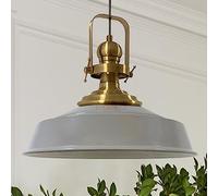 bamyum Asletl Antiguo Lampara Techo Colgante Metal 40 cm, Lamparas Cocina, Lampara Techo Dormitorio E27, Comedo, Salon, Lamparas Mesa Comedor para Niños y Adultas, Lámpara Colgante de Cocina Gris