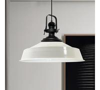 bamyum Asletl Antiguo Lampara Techo Colgante Metal 40 cm, Lamparas Cocina, Lampara Techo Dormitorio E27, Comedo, Salon, Lamparas Mesa Comedor para Niños y Adultas, Lámpara Colgante de Cocina Blanco