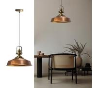 bamyum Asletl Antiguo Lampara Techo Colgante Metal 40 cm, Lamparas Cocina, Lampara Techo Dormitorio E27 Comedo, Salon, Lamparas Mesa Comedor para Niños y Adultas, Lámpara Colgante Tono Cobre