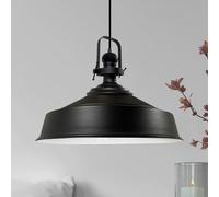 bamyum Asletl Antiguo Lampara Techo Colgante Metal 40cm, Lamparas Cocina, Lampara Techo Dormitorio E27, Comedo, Lamparas Mesa Comedor para Niños y Adultas, Lámpara Colgante de Cocina Negro-Blanco