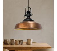 bamyum Asletl Antiguo Lampara Techo Colgante Metal 40cm, Lamparas Cocina, Lampara Techo Dormitorio E27, Comedo, Salon, Lamparas Mesa Comedor para Niños y Adultas, Lámpara Colgante de Cocina Tono Cobre