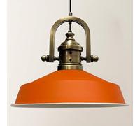 bamyum Asletl-Finke Lámpara Colgante Industrial, Pantallas de Lámpara de 40 cm, Lámpara Moderna de Metal para Isla de Cocina, Lámpara Colgante E27 para Salón y Comedor, Lámpara Colgante Naranja