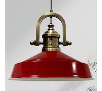 bamyum Asletl-Finke Lámpara Colgante Industrial, Pantallas de Lámpara de 40 cm, Lámpara Moderna de Metal para Isla de Cocina, Lámpara Colgante E27 para Salón y Comedor, Lámpara Colgante Rojo