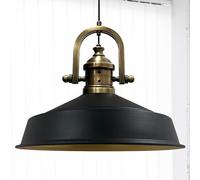bamyum Asletl-Finke Lámpara Colgante Industrial, Pantallas de Lámpara de 40 cm, Lámpara Moderna de Metal para Isla de Cocina, Lámpara Colgante E27 para Salón y Comedor, Lámpara Colgante Negro