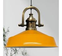 bamyum Asletl-Finke Lámpara Colgante Industrial, Pantallas de Lámpara de 40cm, Lámpara Moderna de Metal para Isla de Cocina, Lámpara Colgante E27 para Salón y Comedor, Lámpara Colgante Amarillo Oscuro