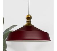 Bamyum Asletl-Knob Lámpara Colgante Industrial de 40 cm - Moderna Lámpara de Metal para Isla de Cocina, Salón y Comedor - Pantalla E27 - Color Burdeos