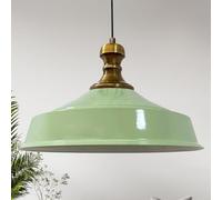 Bamyum Asletl-Knob Lámpara Colgante Industrial de Metal - Pantalla de 41 cm para Isla de Cocina, Salón y Comedor - Verde Menta