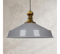 bamyum Asletl-Knob Lámpara Colgante Industrial, Pantallas de Lámpara de 41 cm, Lámpara Moderna de Metal para Isla de Cocina, Lámpara Colgante E27 para Salón y Comedor, Lámpara Colgante Gris