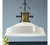 Bamyum Asletl Lámpara Colgante Industrial de 40 cm, Moderna de Metal para Isla de Cocina, E27 para Salón y Comedor, Blanco