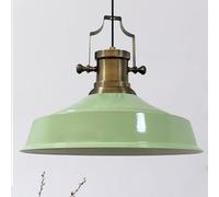 Bamyum Asletl Lámpara Colgante Industrial de 40 cm - Moderna Pantalla de Metal para Isla de Cocina, Salón y Comedor - Verde Menta E27