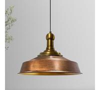Bamyum Asletl Lámpara Colgante Industrial de Metal Vintage - Long-Knob 41 cm para Cocina, Salón, Comedor - Estilo Cobre