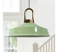 bamyum Asletl Lámpara Colgante Industrial, Pantallas de Lámpara de 40 cm, Lámpara Moderna de Metal para Isla de Cocina, Lámpara Colgante E27 para Salón y Comedor, Lámpara Colgante Verde Menta