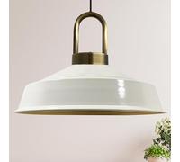 bamyum Asletl Lámpara Colgante Industrial, Pantallas de Lámpara de 40 cm, Lámpara Moderna de Metal para Isla de Cocina, Lámpara Colgante E27 para Salón y Comedor, Lámpara Colgante Blanco