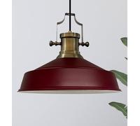 bamyum Asletl Lámpara Colgante Industrial, Pantallas de Lámpara de 40 cm, Lámpara Moderna de Metal para Isla de Cocina, Lámpara Colgante E27 para Salón y Comedor, Lámpara Colgante Burdeos