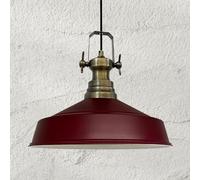 bamyum Asletl Lámpara Colgante Industrial, Pantallas de Lámpara de 40 cm, Lámpara Moderna de Metal para Isla de Cocina, Lámpara Colgante E27 para Salón y Comedor, Lámpara Colgante Burdeos