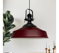 bamyum Asletl Lámpara Colgante Industrial, Pantallas de Lámpara de 40 cm, Lámpara Moderna de Metal para Isla de Cocina, Lámpara Colgante E27 para Salón y Comedor, Lámpara Colgante Burdeos