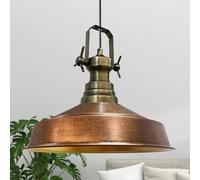 bamyum Asletl Lámpara Colgante Industrial, Pantallas de Lámpara de 40 cm, Lámpara Moderna de Metal para Isla de Cocina, Lámpara Colgante E27 para Salón y Comedor, Lámpara Colgante Tono Cobre