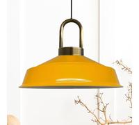 bamyum Asletl Lámpara Colgante Industrial, Pantallas de Lámpara de 40 cm, Lámpara Moderna de Metal para Isla de Cocina, Lámpara Colgante E27 para Salón y Comedor, Lámpara Colgante Amarillo Oscuro
