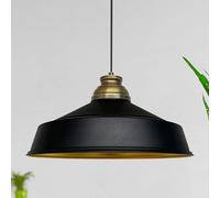 bamyum Asletl Lámpara Colgante, Pantallas de Lámpara de 40 cm, Lámpara Moderna de Metal para Isla de Cocina, Lámpara Colgante E27 para Salón y Comedor, Lámpara Colgante Industrial Nero