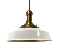 bamyum Asletl Long-Knob 41 cm Lámpara Colgante Industrial, Lámpara Colgante de Metal Vintage, Lámpara Colgante de Cocina Vintage, Lámpara Colgante E27, Salón, Comedor, Lámpara Colgante Blanco