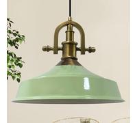 bamyum Asletl-Marina Lámpara Industrial de Metal - Pantalla de 41 cm, Colgante Moderna para Isla de Cocina, Salón y Comedor en Verde Menta