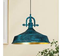 bamyum Asletl-Marine - Lámpara colgante industrial, pantalla de 40 cm, lámparas de cocina modernas de metal, lámpara colgante E27 para salón y comedor, Ocean