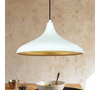 bamyum Champion Lampara Colgante 35 cm, Lámpara de Cocina, Lámpara Techo Colgante Vintage, Lámpara de Techo con Pantallas y Lámpara de Isla de Cocina de Metal de Lámparas de Techo, Blanco