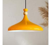 bamyum Champion Lámpara Colgante Industrial, Pantallas de Lámpara de 30 cm, Lámpara Moderna de Metal para Isla de Cocina, Lámpara Colgante E27 para Salón y Comedor, Lámpara Colgante Amarillo