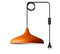 bamyum Champion Lámparas de Techo 35 cm Naranja, Lámpara Colgante Industrial Con Interruptor y Enchufe UE Regulable y Cable 4,5 M, Lámpara de Colgante, Lámpara Techo Colgante Vintage