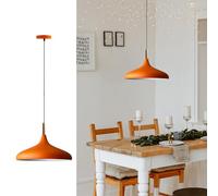 bamyum Champion Madera Lámpara de Cocina, Lámpara Techo Colgante Vintage, Lámpara de Techo con Pantallas de 35 cm y Lámpara de Isla de Cocina de Metal de Lámparas de Techo Naranja