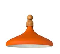 bamyum Champion Madera Lámpara de Cocina, Lámpara Techo Colgante Vintage, Lámpara de Techo con Pantallas de 35 cm y Lámpara de Isla de Cocina de Metal de Lámparas de Techo Naranja