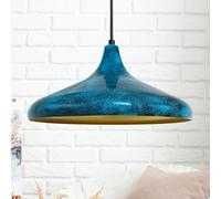 bamyum Champion Océano Lámpara de Cocina, Lámpara Techo Colgante Vintage, Lámpara de Techo con Pantallas de 35 cm y Lámpara de Isla de Cocina de Metal de Lámparas de Techo Azul