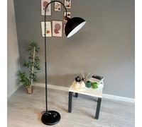 bamyum Gorkiede - de metal, moderna para dormitorio, salón, habitación infantil con casquillo E27, 30 cm de ancho, pantalla ajustable, Lámpara de pie, Negro