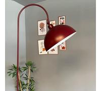 bamyum Gorkiede - de metal, moderna para dormitorio, salón, habitación infantil con casquillo E27, 30 cm de ancho, pantalla ajustable, Lámpara de pie, Borgoña