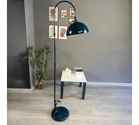 bamyum Gorkiede - de metal, moderna para dormitorio, salón, habitación infantil con casquillo E27, 30 cm de ancho, pantalla ajustable, Lámpara de pie, Azul medianoche