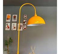 bamyum Gorkiede - de metal, moderna para dormitorio, salón, habitación infantil con casquillo E27, 30 cm de ancho, pantalla ajustable, Lámpara de pie, Amarillo