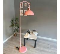 bamyum Gorkiede - de metal, moderna para dormitorio, salón, habitación infantil con casquillo E27, 30 cm de ancho, pantalla ajustable, Lámpara de pie, Rosa