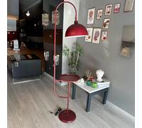 bamyum Gorkiede - de metal, moderna para dormitorio, salón, habitación infantil con casquillo E27, 30 cm de ancho, pantalla ajustable, Lámpara de pie, Borgoña